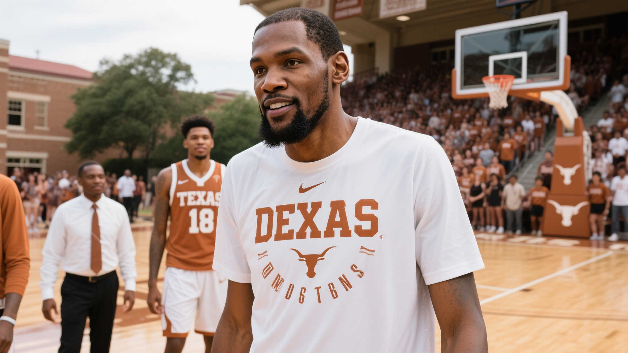 追忆青春时光！杜兰特18年后重回德克萨斯大学开启新旅程